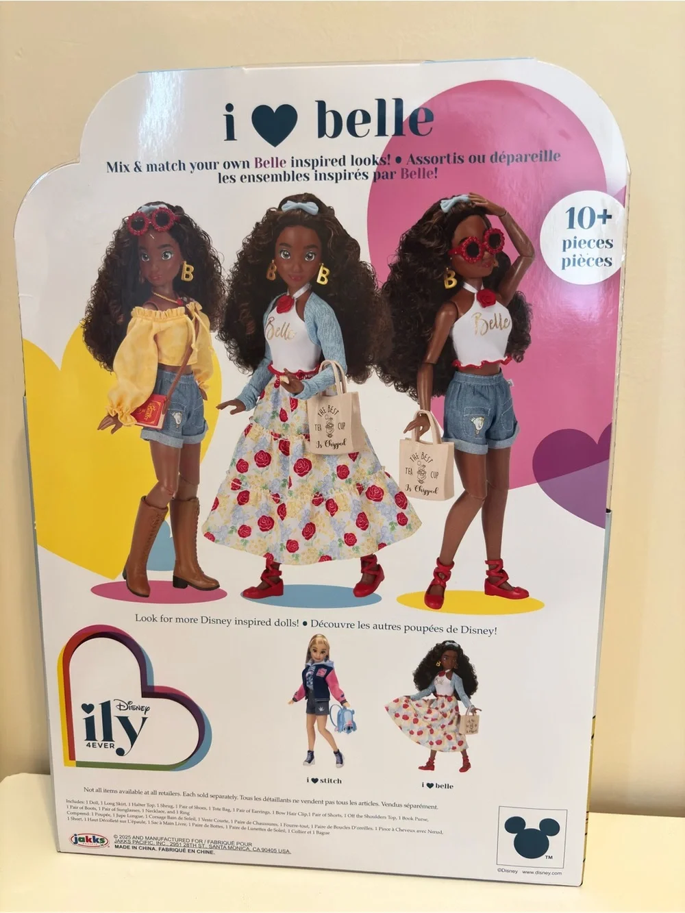 Disney Belle Fashion Doll in Blue Jacket & Yellow Top with Floral Skirt
